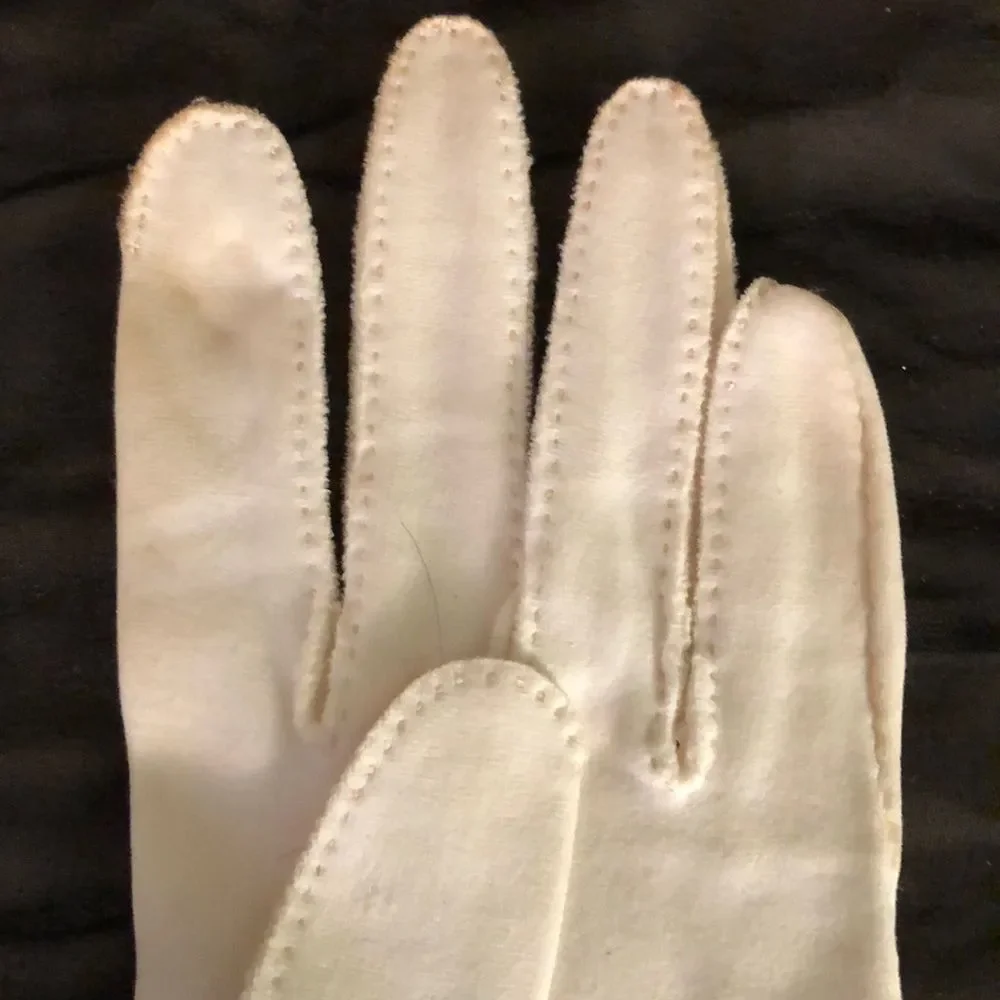 Vintage Gant Madeleine White Ladies Gloves Small